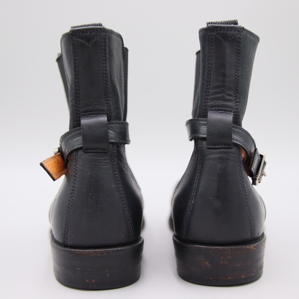 Frye Leather Chelsea Boots Size 10M Black Leather Buckle Strap Ankle Booties - Picture 8 of 9